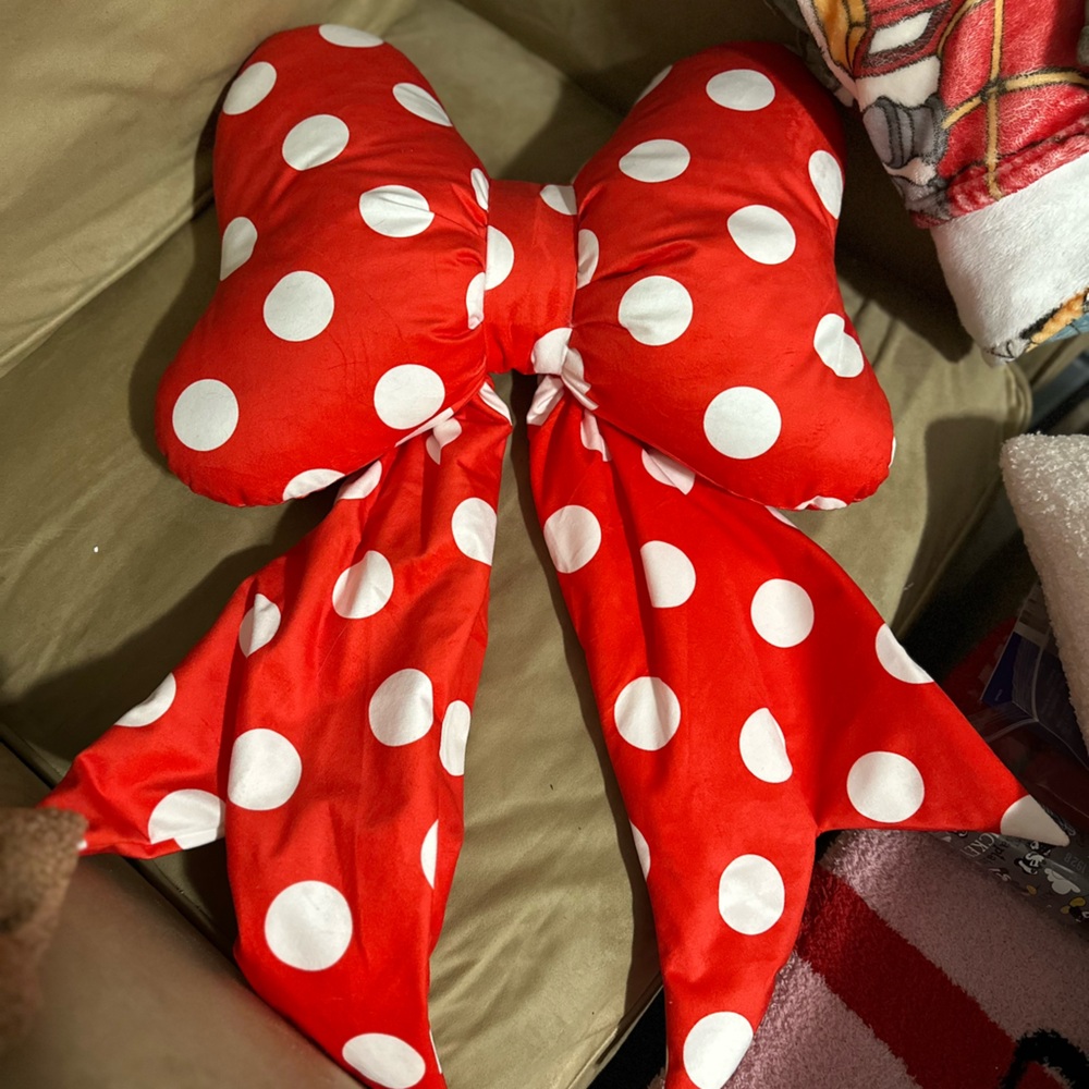 Red and White Polka Dot Accent Pillow